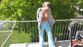DaddysLuder Stumbled in his trousers on the balcony