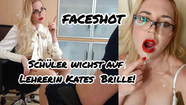 FACESHOT Schüler (18) wichst auf Lehrerin Kates Brille!
