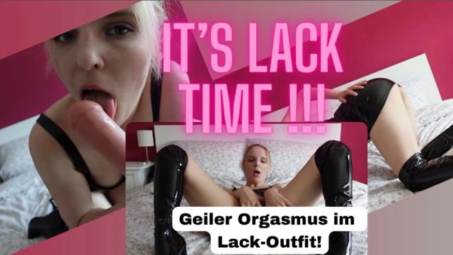 Erotische und geile Selbstbefriedigung in heißem Lack-Outfit