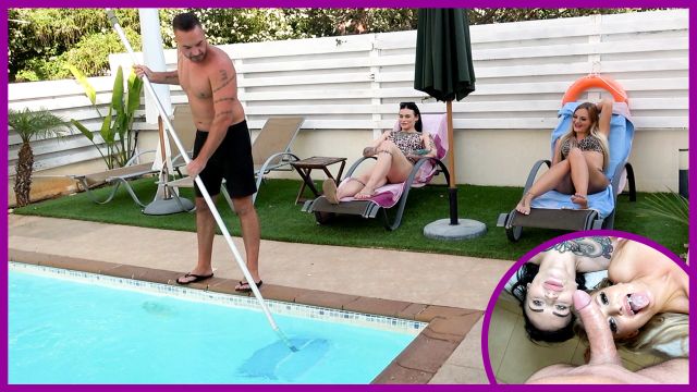 POOLBOY VERFÜHRT?! SPERMAFRESSE FÜR FRECHE DREIER SCHLAMPEN!
