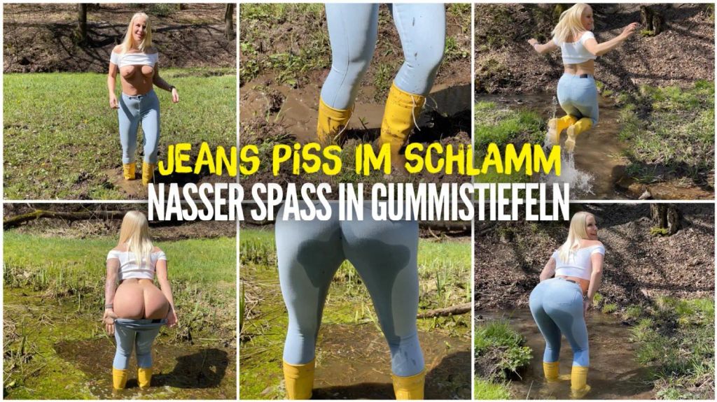 JEANS PISS im Schlamm | Nasser Spass in GUMMISTIEFELN