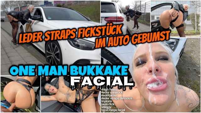 One Man BUKKAKE FACIAL | Straps FICKSTÜCK im Auto geknallt
