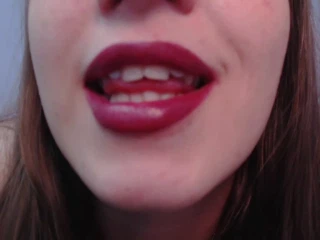 Analetta Smeared lipstick on lips