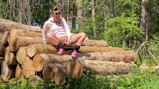 BunnyDiamond Forester caught me in the forest doing SELF-FUCK! - PART 1!