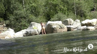 AliceKinkycat Naked in the river - Festival in Switzerland - no sound
