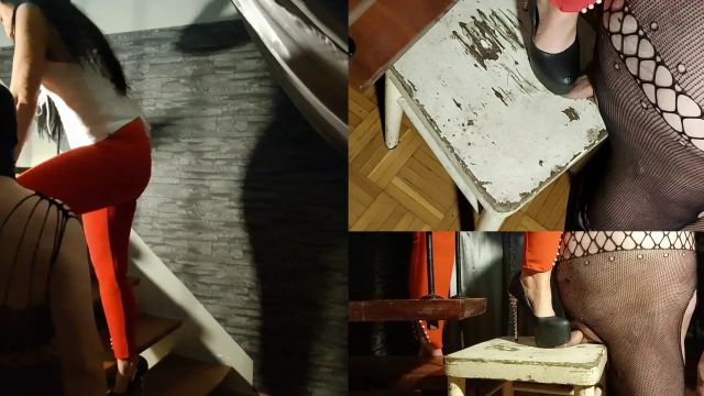 Trampling on Slaves Cock