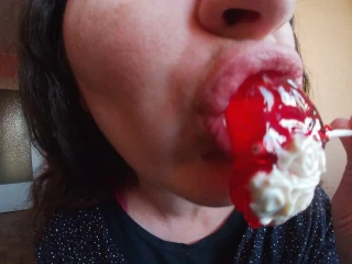 Charmella Sexy lollipop licking