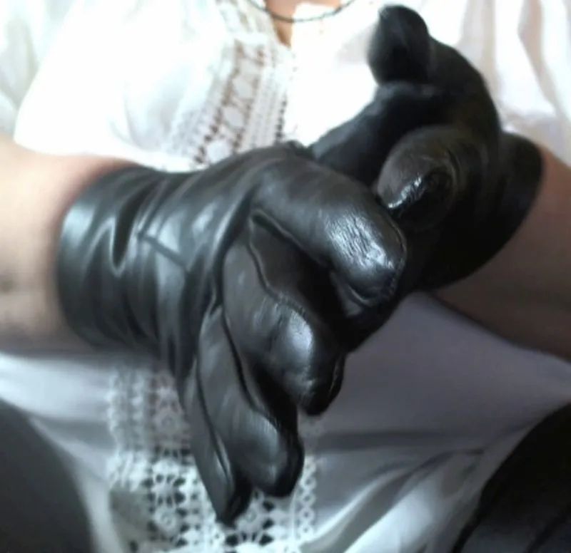 Leder Handschuhe in Nahaufnahme