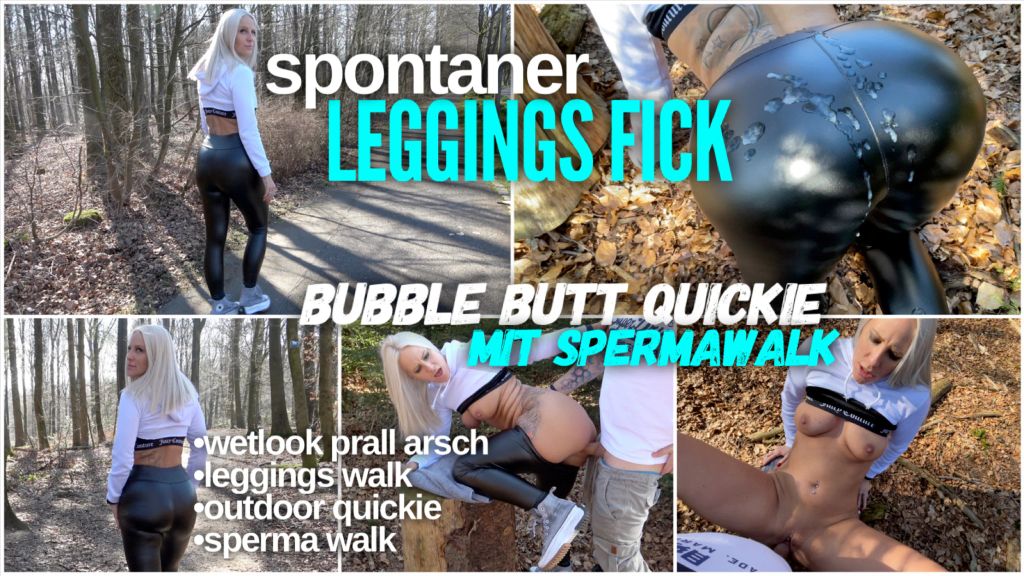 Spontaner LEGGINGS FICK | Bubble Butt Quickie mit SPERMAWALK