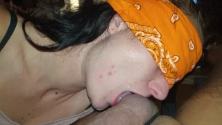 VickyBubbles Bandana mouth cunt stuffed with cock !