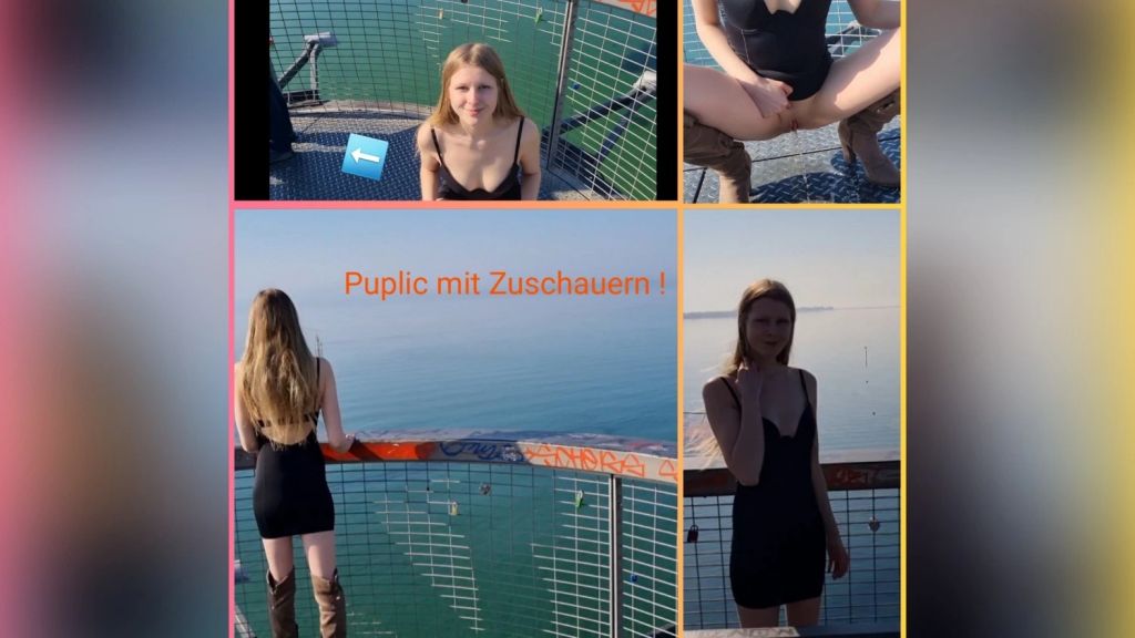Public Pippi mit Zuschauern am  Aussichtsturm am Bodense