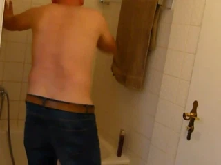KnutschboyKlaus Striptease and horny wanking in the bathroom