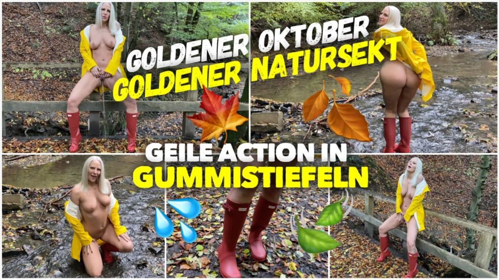 Goldener Oktober - Goldene Piss Action in Gummistiefeln
