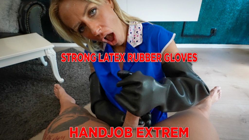 Ultra Strong Rubber Gloves Handjob Extreme