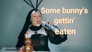 AlexxaStarr Easter Nun Cosplay Mukbang Preview